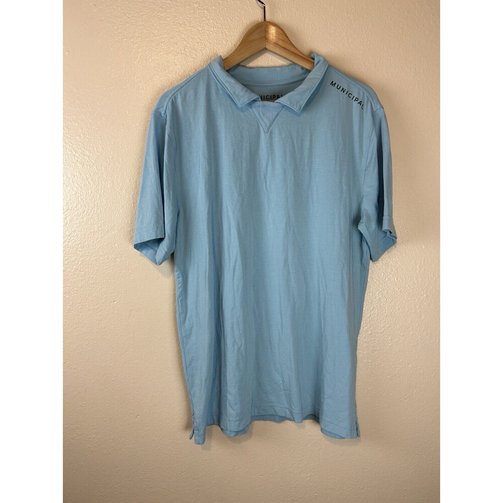Municipal Sport Utility Gear M collar shirt Blue Golf Active Short Sleeve